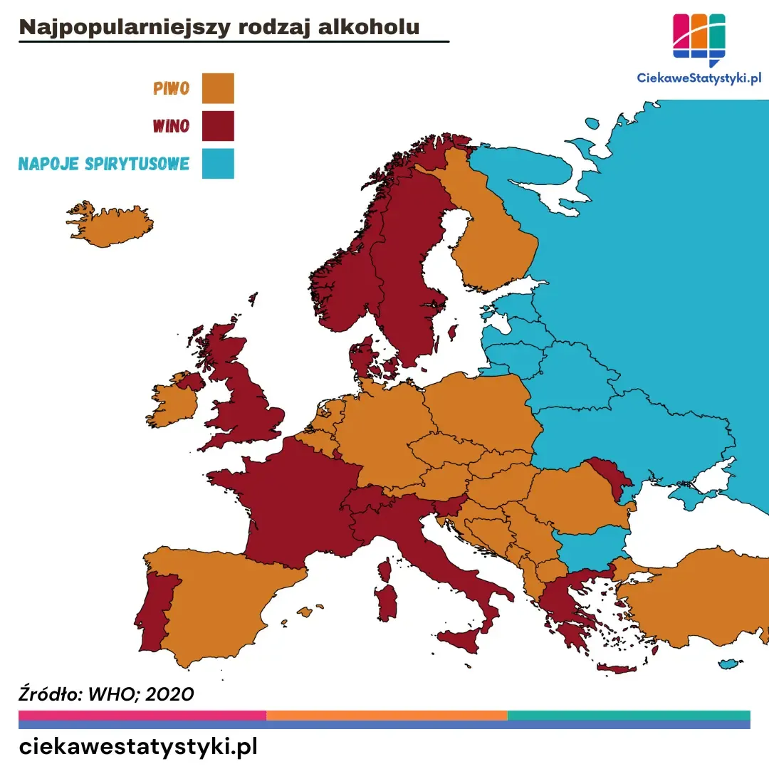 Alkoholowa mapa Europy - który alkohol jest najpopularniejszy w danym kraju?